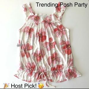 Ric Rac Anthropologie floral cinched top, large